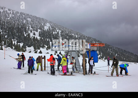 Im Ski Zentrum von Kalavrita Chelmos Gebirge, Achaia, Peloponnes, Griechenland Stockfoto