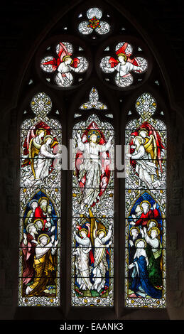 Das Westfenster, St. John the Baptist Church, Wappenbury, Warwickshire, England, Vereinigtes Königreich Stockfoto