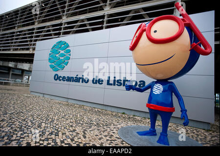 Horizontale Ansicht außerhalb der Oceanario de Lisboa in Lissabon. Stockfoto