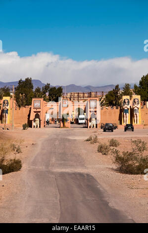 Vertikale Ansicht der Atlas Corporation Studios in Ouarzazate. Stockfoto