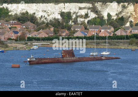 Schwarze Witwe, Foxtrot-Klasse u-Boot U-475, sowjetische Schiff der Zeit des Kalten Krieges, dies im Jahr 1993, Stockfoto