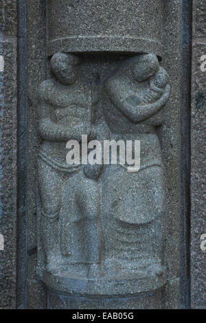 Relief des Bildhauers Franz Metzner in die Hall Of Fame des Denkmals für die Völkerschlacht bei Leipzig, Deutschland. Stockfoto