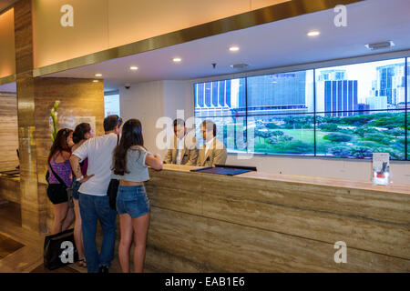 Miami Florida, Intercontinental, Hotel Hotels Unterkunft Inn Motel Motels, Lobby, Rezeption Check-in Rezeption Reservierung Register, Check-in, RE Stockfoto