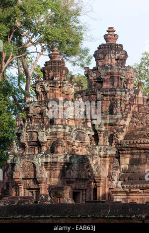 Kambodscha, Banteay Srei Tempel, 10.. Jahrhundert. Stockfoto