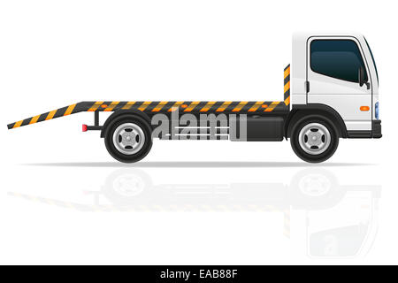 Abschleppwagen für Transport Störungen und Einsatzfahrzeuge Illustration isoliert auf weißem Hintergrund Stockfoto