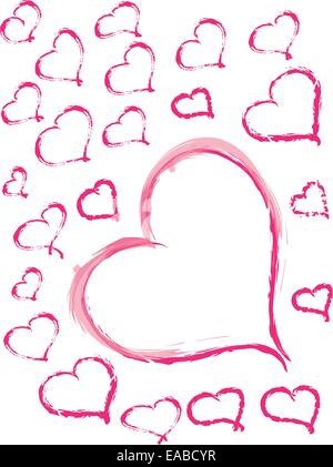 Herzen von Hand gezeichnet Stock Vektor