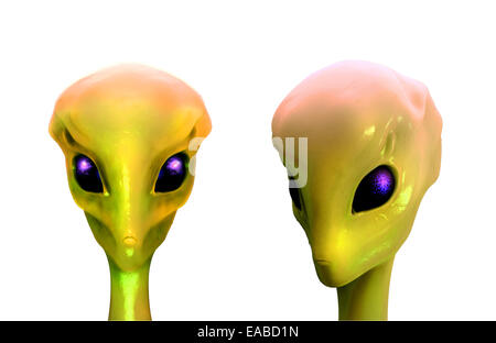 Sci-Fi-Darstellung der Alien, isoliert auf weißem Hintergrund Stockfoto