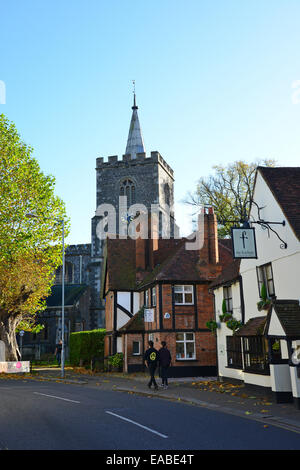 St. Marien Kirche, Church Street, Rickmansworth, Hertfordshire, England, Vereinigtes Königreich Stockfoto