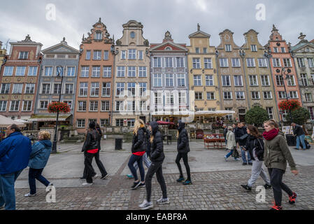 berühmten Dlugi Targ Straße (Polnisch: langer Markt) auf alten Danzig, Polen Stockfoto