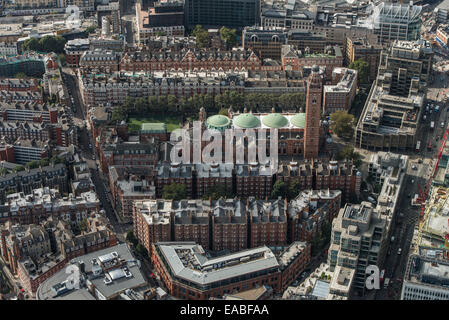 Eine Luftaufnahme von Westminster Cathedral, die Mutter Kirche, in der die Katholische Kirche in Großbritannien Stockfoto