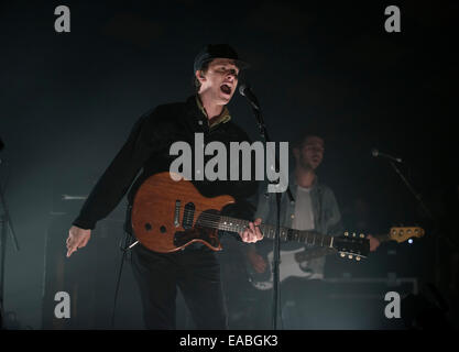 Jamie T führt auf den Barrowlands Ballroom am 10. November 2014 in Glasgow, Schottland © Sam Kovak/Alamy Stockfoto