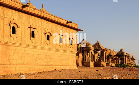 Kenotaphen Bada Bagh, Königs Gedenkstätten, Jaisalmer, Rajasthan Stockfoto