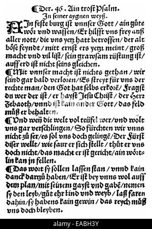 1529, Reformation Dokument geschrieben von Martin Luther, 1483-1546, Holzschnitt von 1529, Reformationsschrift von Martin Luther (1 Stockfoto