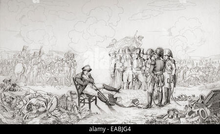 Der Vorabend der Schlacht von Austerlitz, auch bekannt als die Schlacht der drei Kaiser, 1805, Stockfoto
