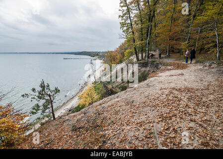 Klippe-wie Küste (Kepa Redlowska) über Ostsee am Rande des Redlowo und Orlowo Bezirke in Gdynia, Polen Stockfoto