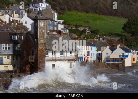 Clocktower bei Kingsand Cornwall Stockfoto