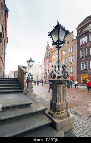 Danzig, Polen - 22. Oktober 2014: Treppe Eingang zum Rathaus in Danzig, Polen Stockfoto