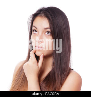 junge asiatische Frau denken Stockfoto