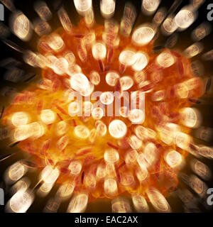 Dollar-Münze Explosion Stockfoto