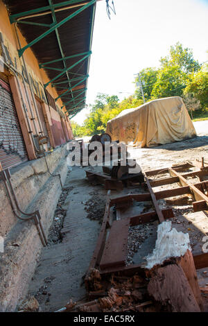 Das Baltimore Streetcar Museum unterwegs fällt in Baltimore, Maryland USA Stockfoto