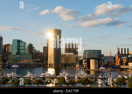 Blick vom Federal Hill Park, Stadt Baltimore Maryland USA Stockfoto