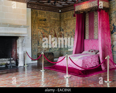 Schlafzimmer im Schloss von Amboise - Frankreich Stockfoto