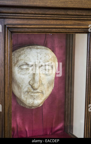 Totenmaske von Dante Alighieri im Palazzo Vecchio, Florenz Stockfoto
