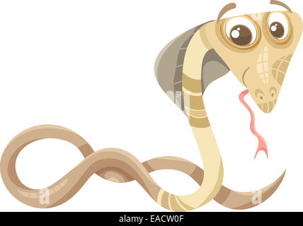 Cartoon-Illustration der lustige Cobra Schlange Reptilien Tiere Stockfoto