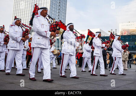 Abu Dhabi Police Band am Alexanderplatz-Platz, Berlin Deutschland Stockfoto