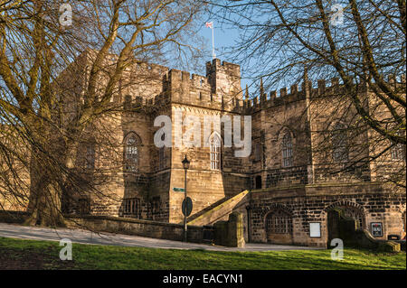 Lancaster Castle, Lancashire, Großbritannien. Außenansicht der Shire Hall Stockfoto