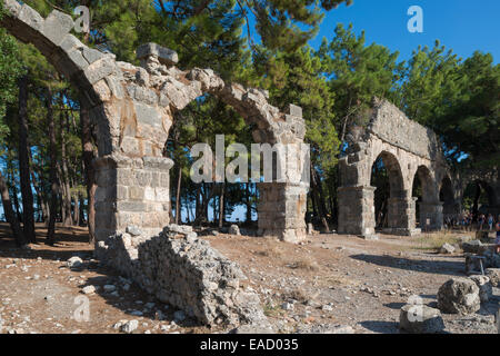 Aquädukt, antiken Stadt Phaselis, in der Nähe von Tekirova, Provinz Antalya, türkische Riviera, Türkei Stockfoto