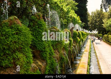 Die hundert Brunnen, 1569, Villa d ' Este Tivoli Gärten, UNESCO-Weltkulturerbe, Latium, Italien Stockfoto