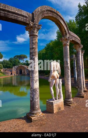 Der Canopus, einen Kanal zu imitieren das Heiligtum des Serapis, Tivoli, Latium, Italien Stockfoto