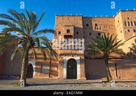 Schlamm-Backstein Kasbah Taourirt, UNESCO-Weltkulturerbe, Ouarzazate, Provinz Ouarzazate, Marokko Stockfoto