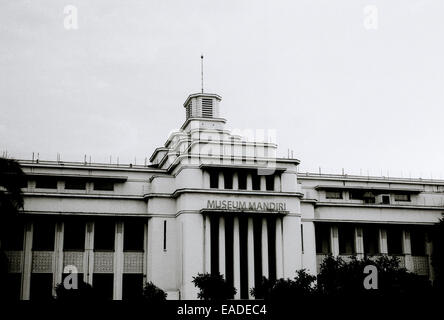 Art Deco Architektur der Bank Mandiri Museum Gebäude in Jakarta auf Java in Indonesien in Südostasien im Fernen Osten. Reisen Stockfoto