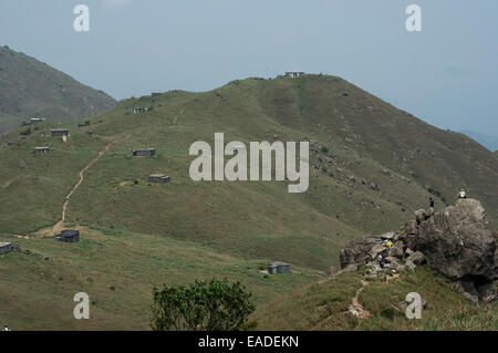 Zwanzig steinerne Hütten gebaut von Missionaren sitzen oben auf Sunset Peak, Tai Tung-Shan, befindet sich auf Lantau Insel Hong Kong China Stockfoto