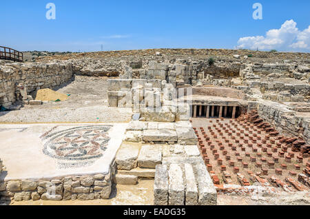 Ruinen der antiken Stadt Kourion im archäologischen Museum auf Zypern Stockfoto