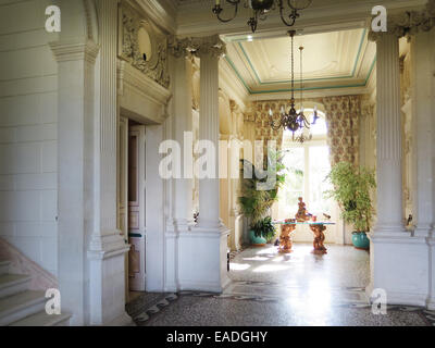 Die Rezeption Foyer The Chateau Rousseau de Sipian, am Valeyrac in der Region Bordeaux, Frankreich Stockfoto