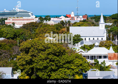 USA, Florida, Key West. Ansicht von oben auf den Leuchtturm von Key West. Stockfoto