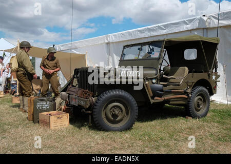 Ein 1943 Willys MB Jeep auf der Heckington, Lincolnshire, England. Stockfoto