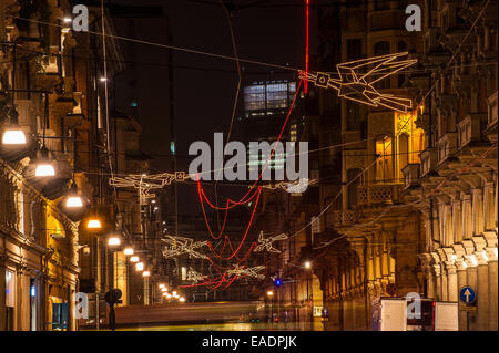 Turin, Italien. 12. November 2014. Italien Piemont Turin "Luci d' in Via Pietro Micca - Via Cernaia - Volo Su...  Von Francesco Casorati Credit: Wirklich einfach Star/Alamy Live-Nachrichten Stockfoto