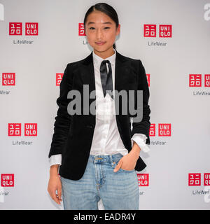 Sydney, Australien. 13. November 2014. Mode-Blogger und Shop-Botschafterin Margaret Zhang ist abgebildet, nach der Uniqlo-Flagship-Store Eröffnung in Sydney. Bildnachweis: MediaServicesAP/Alamy Live-Nachrichten Stockfoto