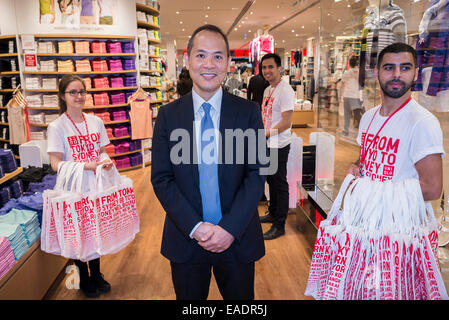 Sydney, Australien. 13. November 2014. UNIQLO CEO Shoichi Miyasaka abgebildet nach der Eröffnung des Flagship-Store des Unternehmens in Sydney. Bildnachweis: MediaServicesAP/Alamy Live-Nachrichten Stockfoto