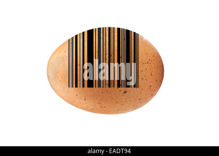 Braune Ei Barcode Stockfoto