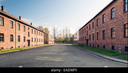 AUSCHWITZ, Polen - 25. Oktober 2014: Auschwitz Camp, einem ehemaligen Nazi-Vernichtungslager in Oswiecim, Polen. Es war die größte Stockfoto