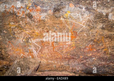 Aborigines Wandmalerei, Kakadu-Nationalpark, Northern Territory, Australien Stockfoto