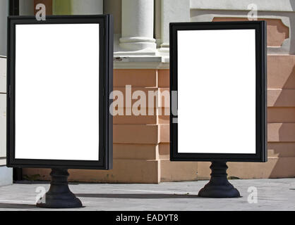 Zwei leere outdoor Plakatwände auf der Stadtstraße Text hinzufügen Stockfoto