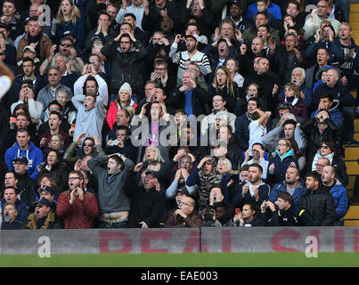 London, UK. 9. November 2014. Tottenham Fans freuen auf niedergeschlagen. - Barclays Premier League - Tottenham Hotspur Vs Stoke City - White Hart Lane - London - England 9. November 2014 - Bild David Klein/Sportimage. © Csm/Alamy Live-Nachrichten Stockfoto