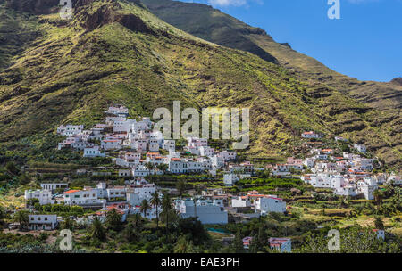 Stadt von San Pedro in das Valle de Agaete-Tal, Agaete, Gran Canaria, Kanarische Inseln, Spanien Stockfoto