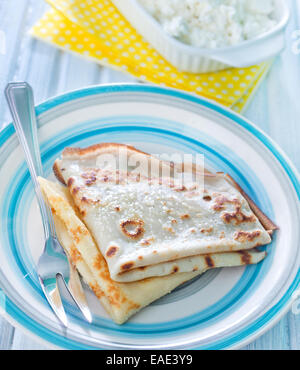 Pfannkuchen mit Hütte Stockfoto